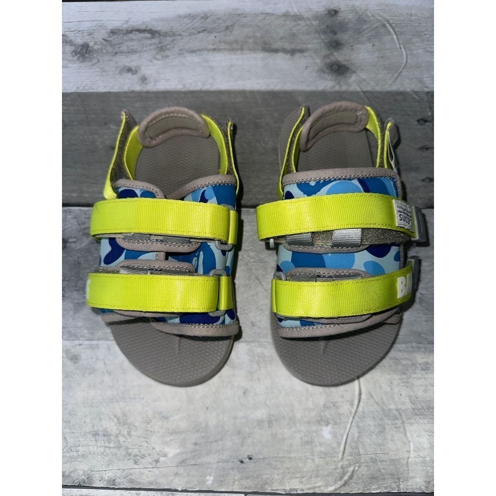 BAPE‎ x Suicoke Neon Camo Sandals Summer Beach Outdoor Sz US 13K - Picture 2 of 8